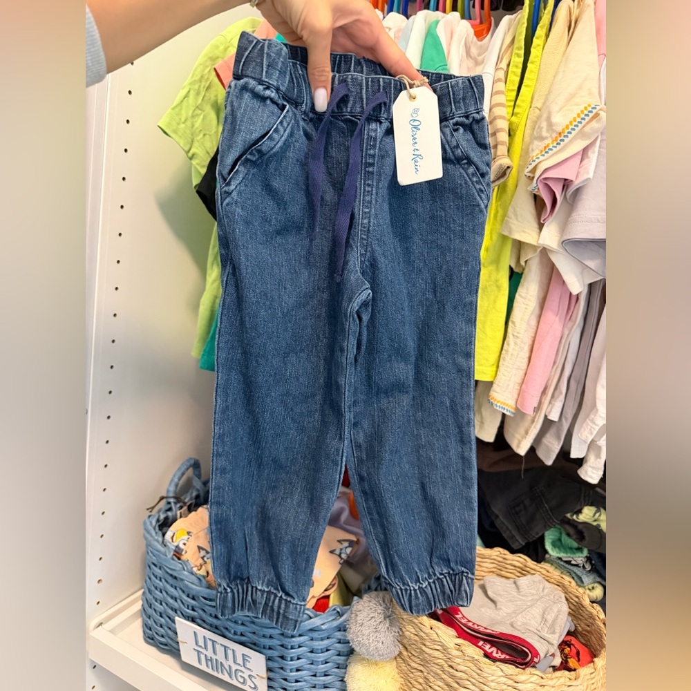 NWT Oliver&rain toddler boy girl  joggers jeans pants 3t